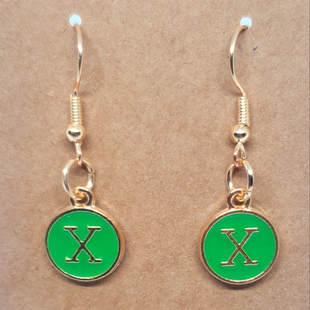 7/$10 X Initial Earrings, New